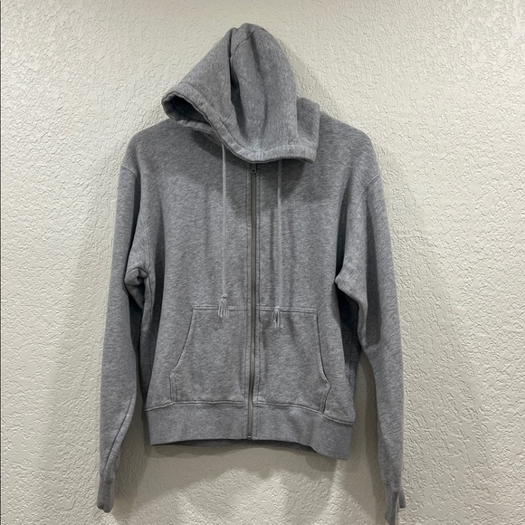 Brandy Melville similar to CHRISTY HOODIE Light Gray Zip-Up Hoodie - Picture 6 of 10